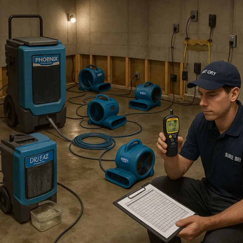 Structural Drying and Dehumidification process in Bedford, VA